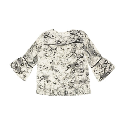 Tan Animal Print 3/4 Sleeve Blouse