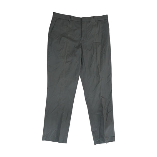 Gray Solid Khaki Pants
