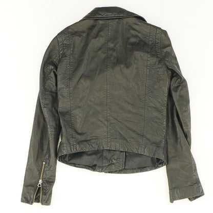 Black Washed Leather Motorcycle Jacket