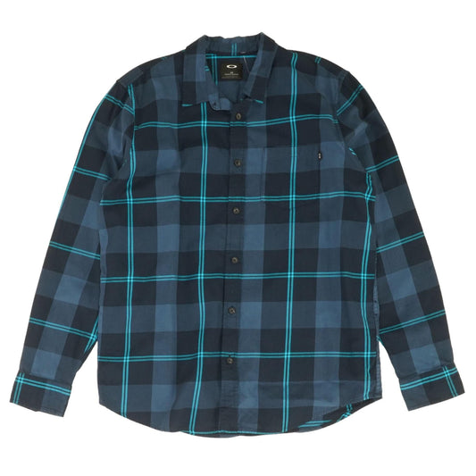 Navy Plaid Long Sleeve Button Down