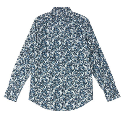 Navy Floral Long Sleeve Button Down