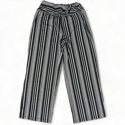 Black Striped Capri Pants