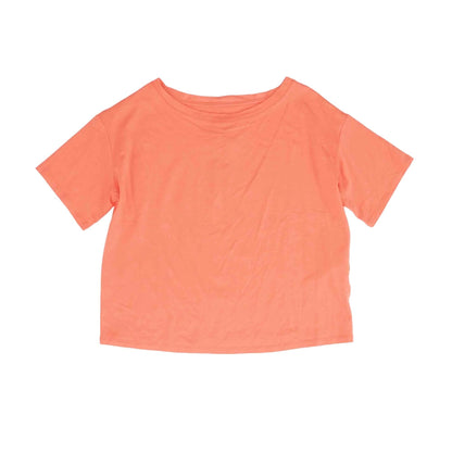 Coral Solid Crewneck T-Shirt