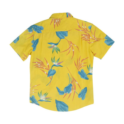 Yellow Graphic Short Sleeve Button Down