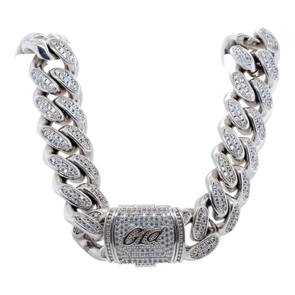 Silver Tone Sparkly Link Chain Necklace