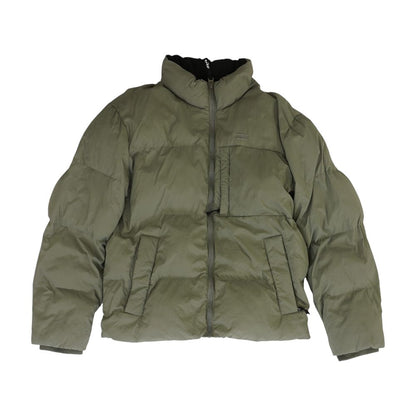 Green Solid Puffer Coat