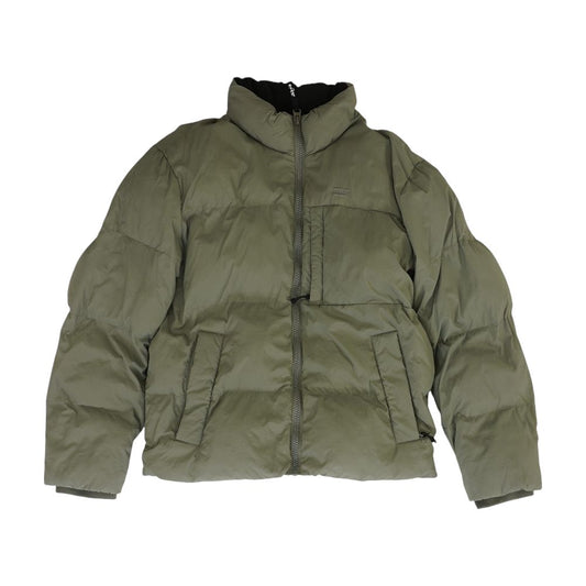 Green Solid Puffer Coat