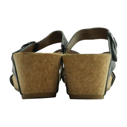Black Wedged Sandals