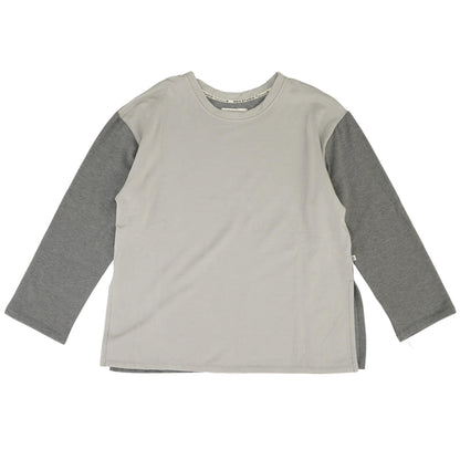 Gray Color Block Pajama Top
