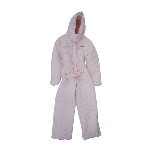 Ski Baby Pink Chevron Quilted Snow Suit
