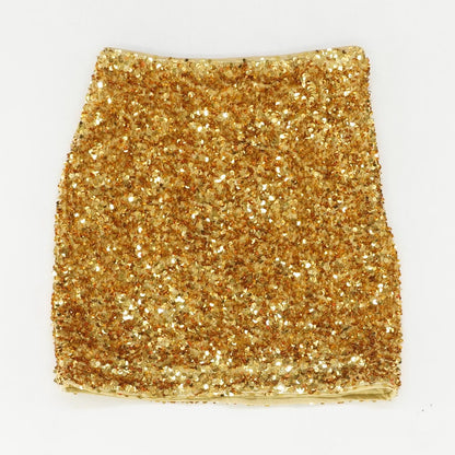 Gold Solid Mini Skirt