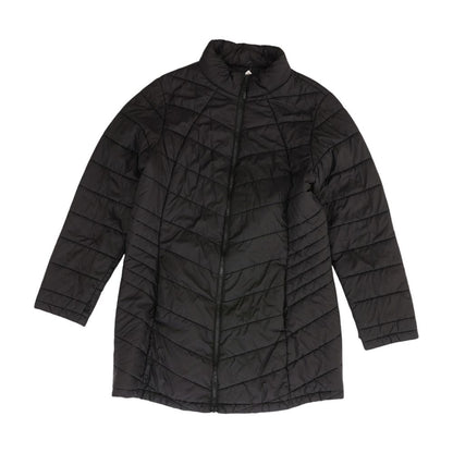Black Solid Puffer Coat