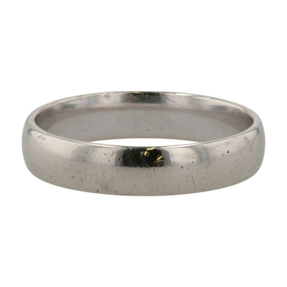 14K White Gold Plain Wedding Band