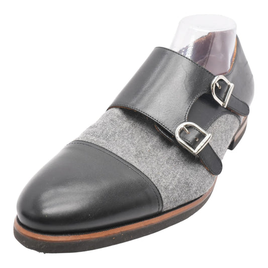 The Lucca Black Monk Strap Shoes