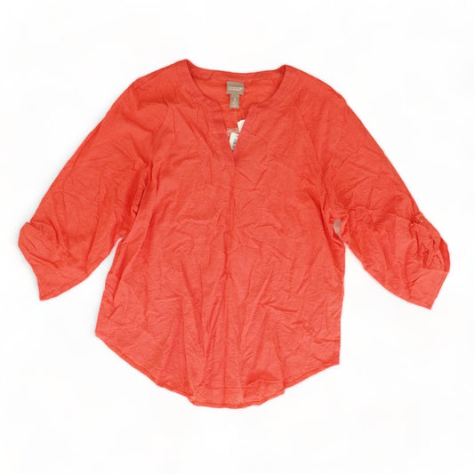 Coral Solid 3/4 Sleeve Blouse