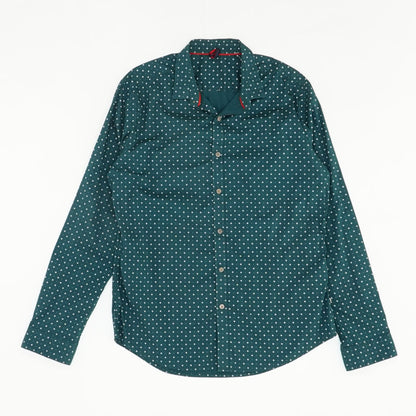 Green Graphic Long Sleeve Button Down