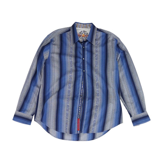 Blue Striped Long Sleeve Button Down