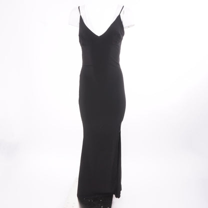 Black Solid Maxi Dress