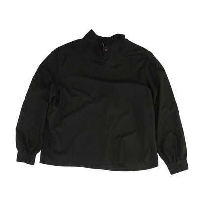 Black Solid Long Sleeve Blouse