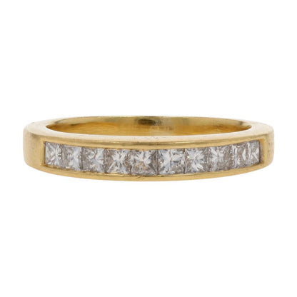 .60 Ct 18K Gold Channel Set Princess Cut Diamond Band
