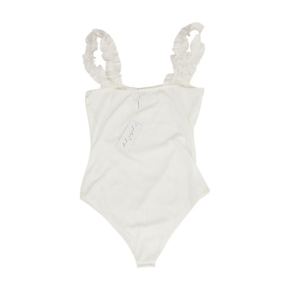 White Bodysuit Knit Top