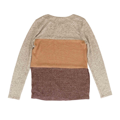 Gray Color Block Crewneck Sweater