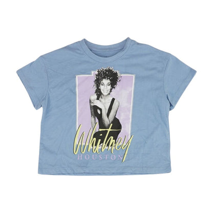 Blue Graphic Whitney Houston Crewneck T Shirt