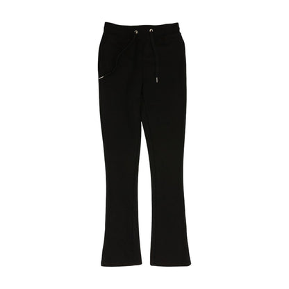 Black Solid Active Pants