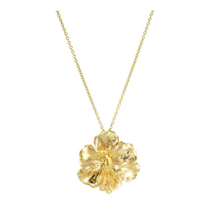 14K Gold Flower Pendant Necklace