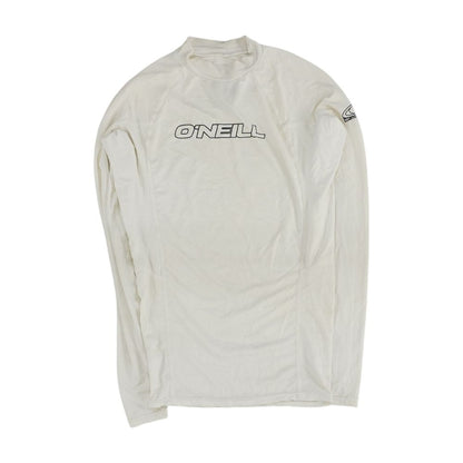 White Solid Swim Top