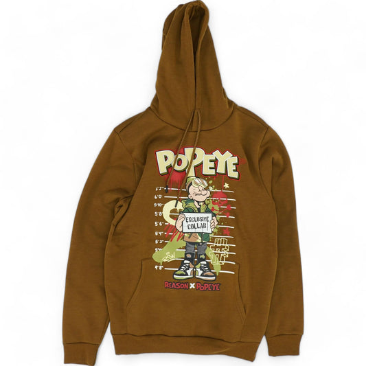 Brown Embroidered Detail Hoodie Pullover