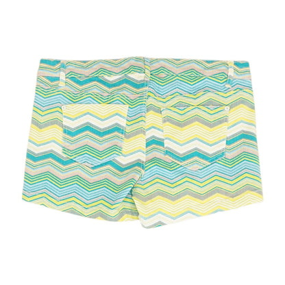Multi Chevron Denim Shorts