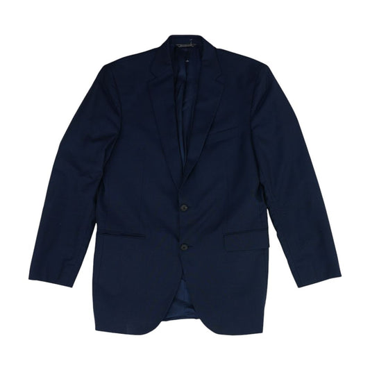 Navy Plaid Wool Blend Sport Coat