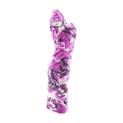 Magenta Battiata Printed Dress