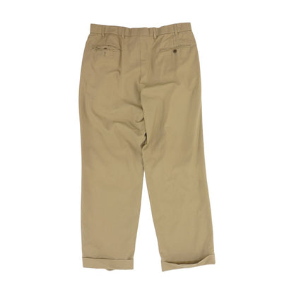 Khaki Solid Dress Pants
