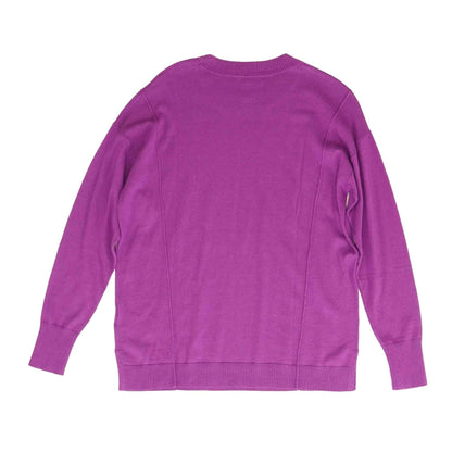 Purple Solid Crewneck Sweater