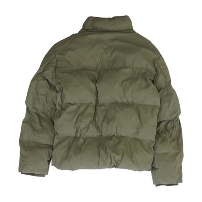Green Solid Puffer Coat