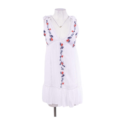 White Embroidered Detail Mini Dress