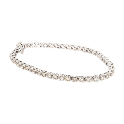 10K White Gold Round Diamond Tennis Bracelet