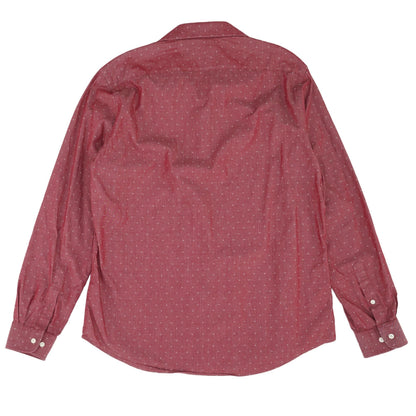Red Graphic Long Sleeve Button Down