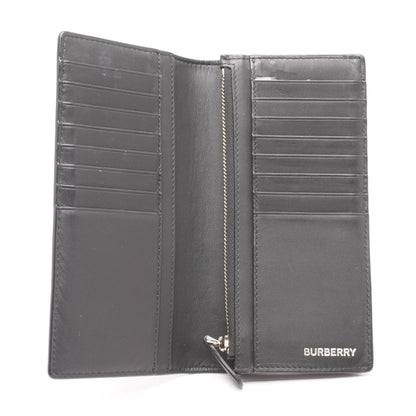 Black Leather Cavendish London Check Bifold Wallet