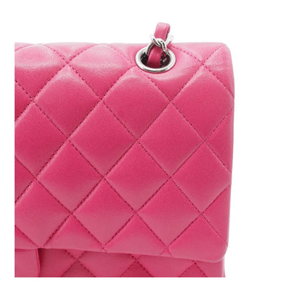 Pink Medium Classic Double Flap Quilted Shoulder Bag in Lambskin