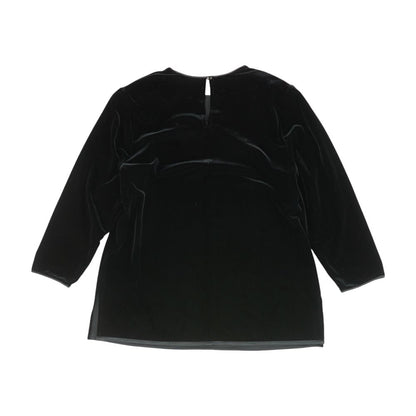 Black Solid Long Sleeve Blouse