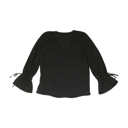 Black Solid Long Sleeve Blouse