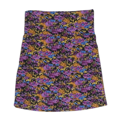 Purple Floral Mini Skirt