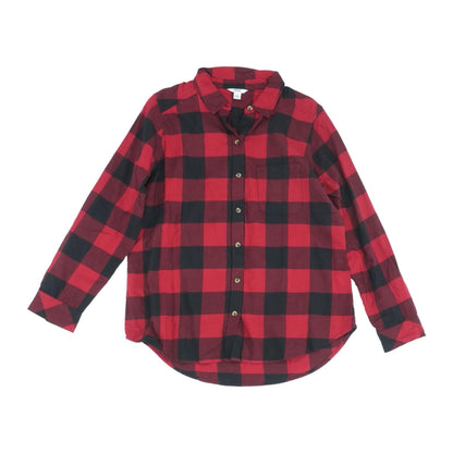 Red Check Button Down