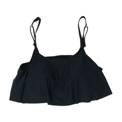 Black Solid Swim Top