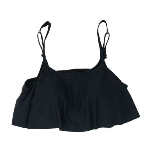 Black Solid Swim Top