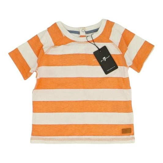Orange Striped Crewneck T-Shirt
