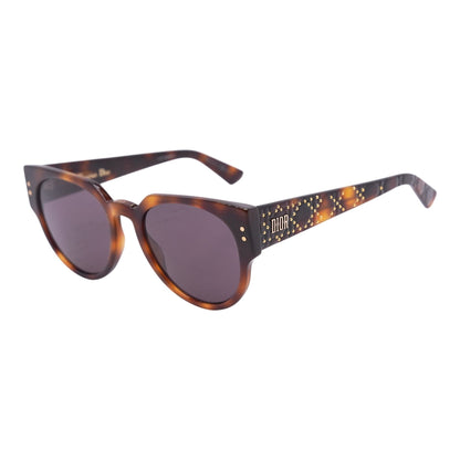 Tortoise LadyDiorStuds3 Round Sunglasses